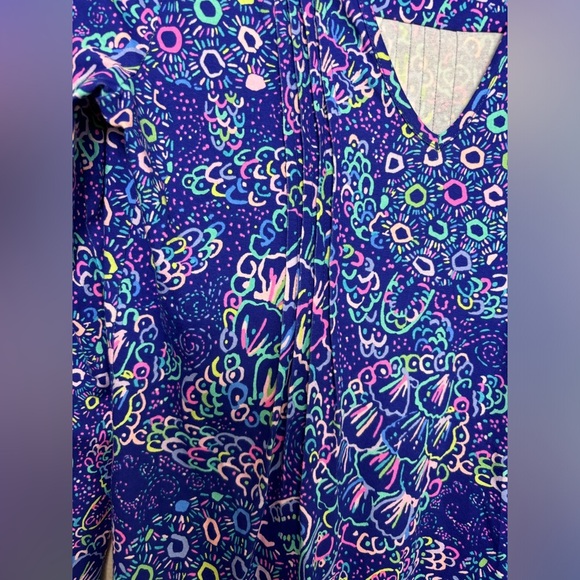 Lilly Pulitzer Aubrey UPF 50+ 3/4 Sleeve Dress in Lapis Lazuli Take It Slow XS - Picture 7 of 9